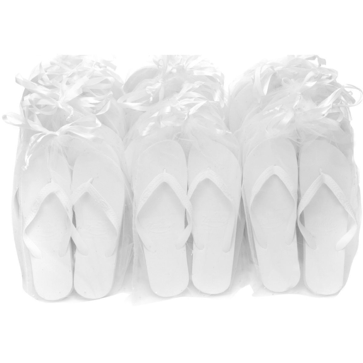 Zohula White Wedding Flip Flops - Party Pack