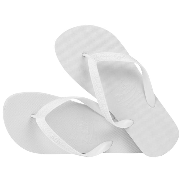pair zohula white flip flops